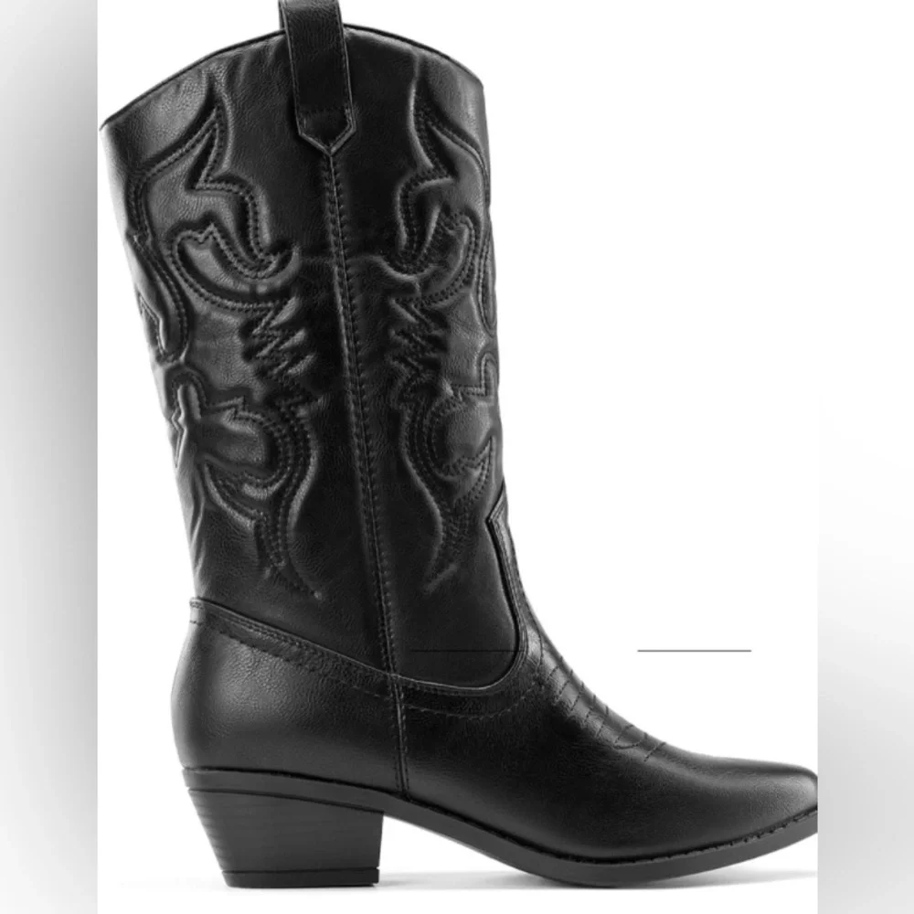 Cowgirl Boots Mid Calf Western Boots - Picture 5 of 9